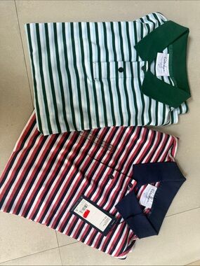 Walter Hagen Striped Polo Pair — Green/White & Red/Navy